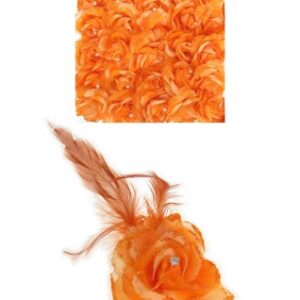 Bloem op speld/elastiek oranje
