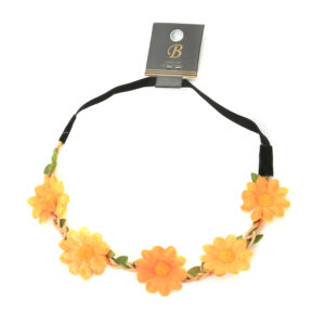 Bloemen haarbandje oranje