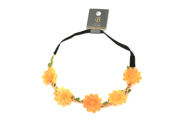 Bloemen haarbandje oranje
