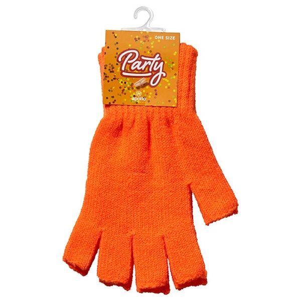 Vingerloze handschoenen oranje - Afbeelding 2