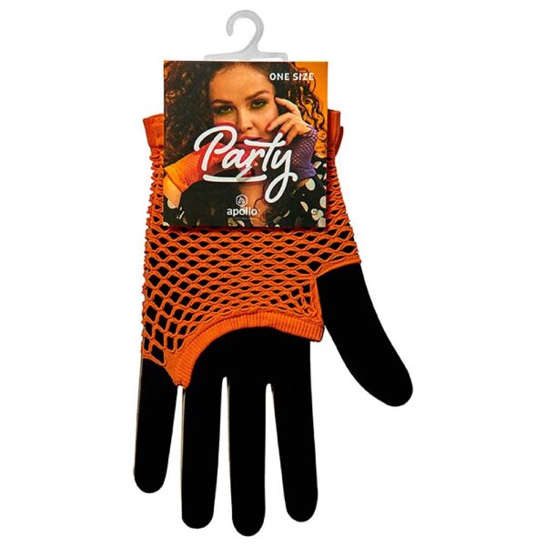 Nethandschoenen kort oranje - Afbeelding 2