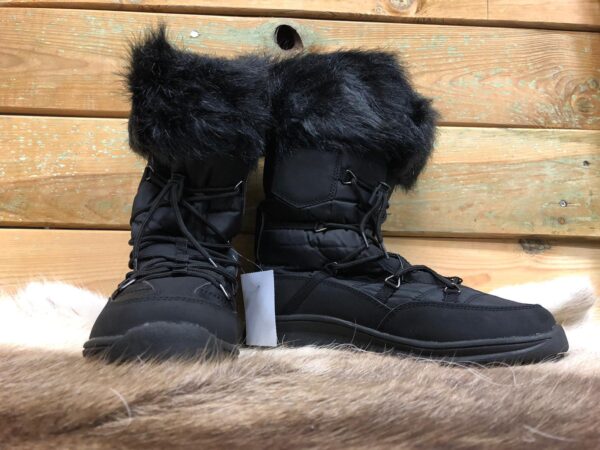 Dames Snowboots zwart met bont